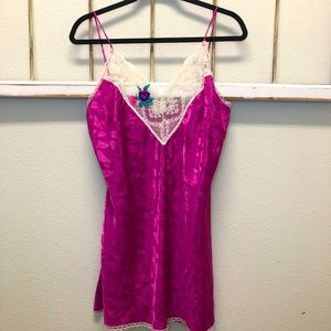 Delicates Vintage Pink Lace Nightgown